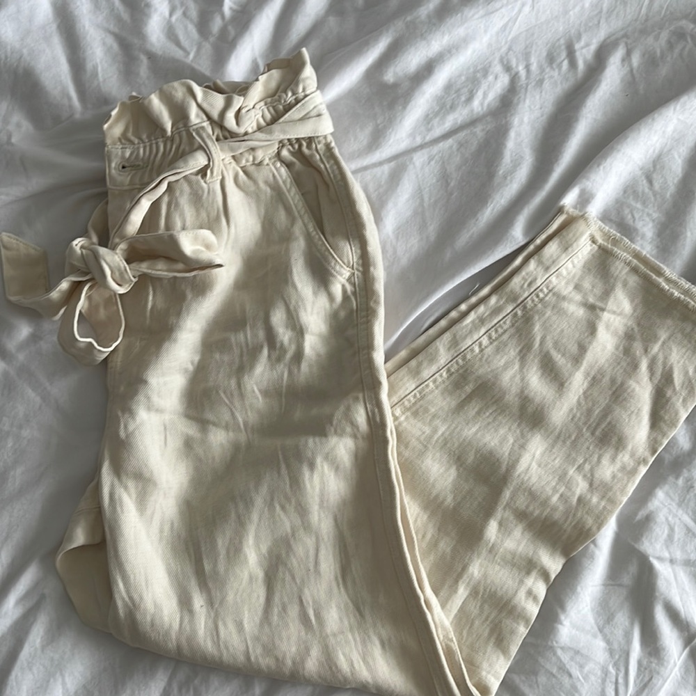 White tie pants
